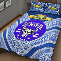 Mate Ma'a Tonga Quilt Bed Set Leimatu'a Bulls Creative Style Blue NO.1 LT8 - Wonder Print Shop