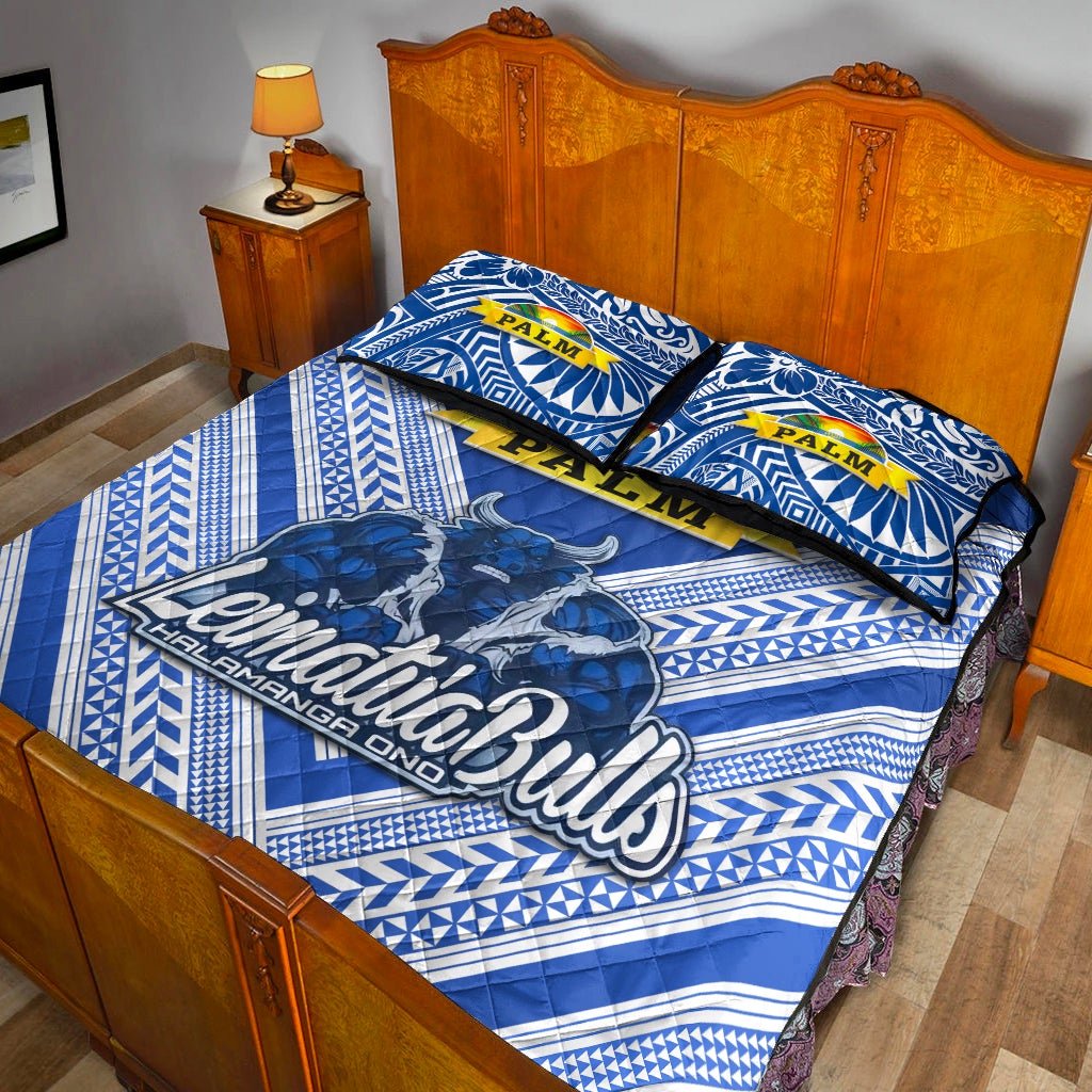Mate Ma'a Tonga Quilt Bed Set Leimatu'a Bulls Creative Style Blue LT8 - Wonder Print Shop
