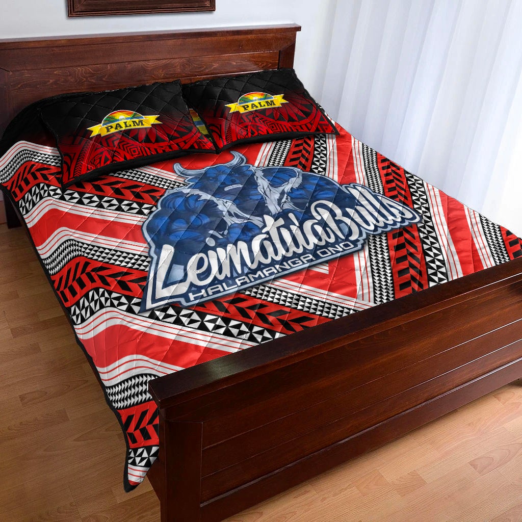 Mate Ma'a Tonga Quilt Bed Set Leimatu'a Bulls Creative Style Red LT8 - Wonder Print Shop