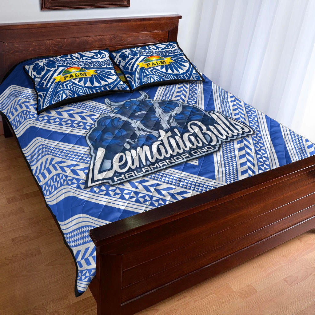 Mate Ma'a Tonga Quilt Bed Set Leimatu'a Bulls Creative Style Blue LT8 - Wonder Print Shop