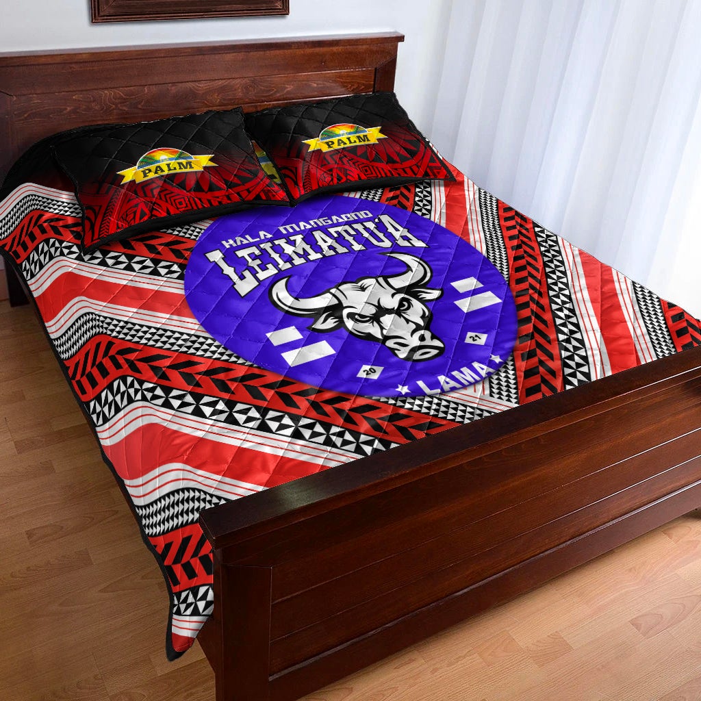 Mate Ma'a Tonga Quilt Bed Set Leimatu'a Bulls Creative Style Red NO.1 LT8 - Wonder Print Shop
