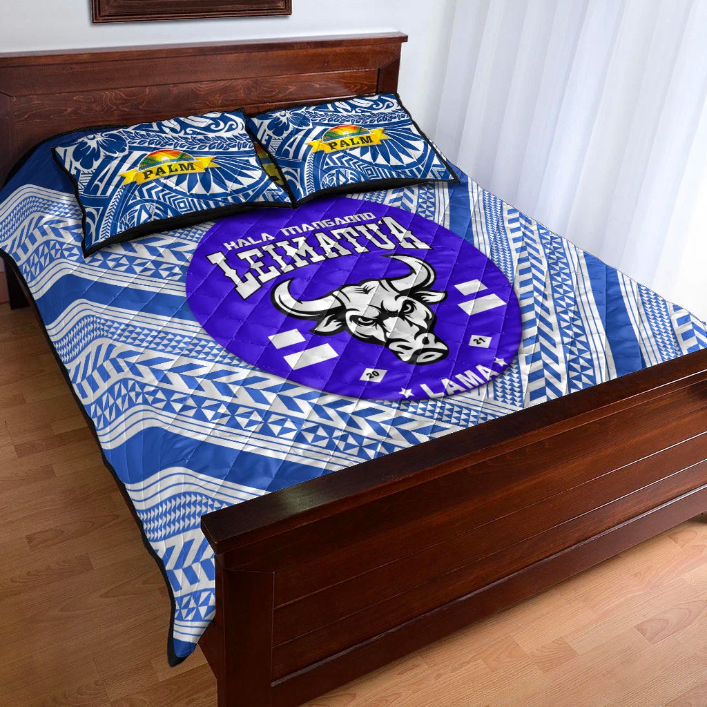 Mate Ma'a Tonga Quilt Bed Set Leimatu'a Bulls Creative Style Blue NO.1 LT8 - Wonder Print Shop