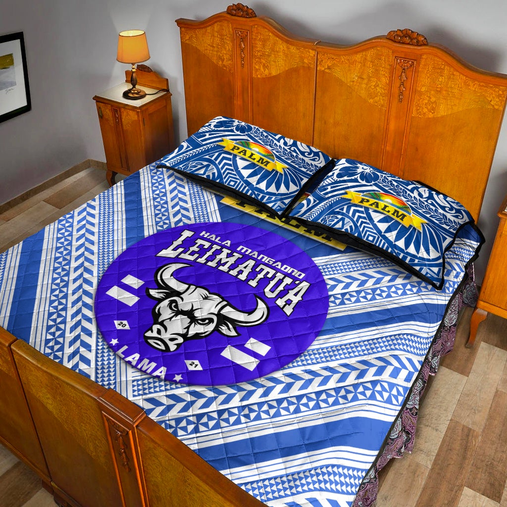 Mate Ma'a Tonga Quilt Bed Set Leimatu'a Bulls Creative Style Blue NO.1 LT8 - Wonder Print Shop