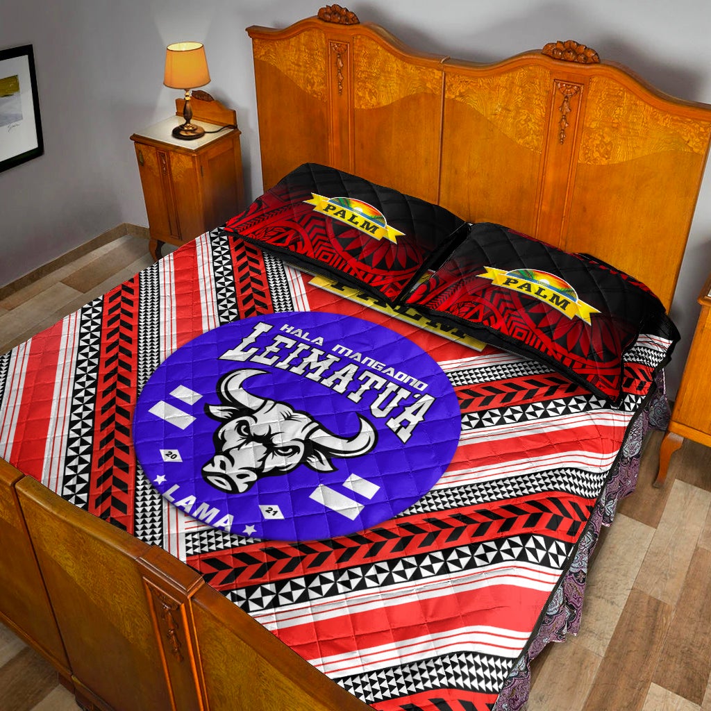 Mate Ma'a Tonga Quilt Bed Set Leimatu'a Bulls Creative Style Red NO.1 LT8 - Wonder Print Shop