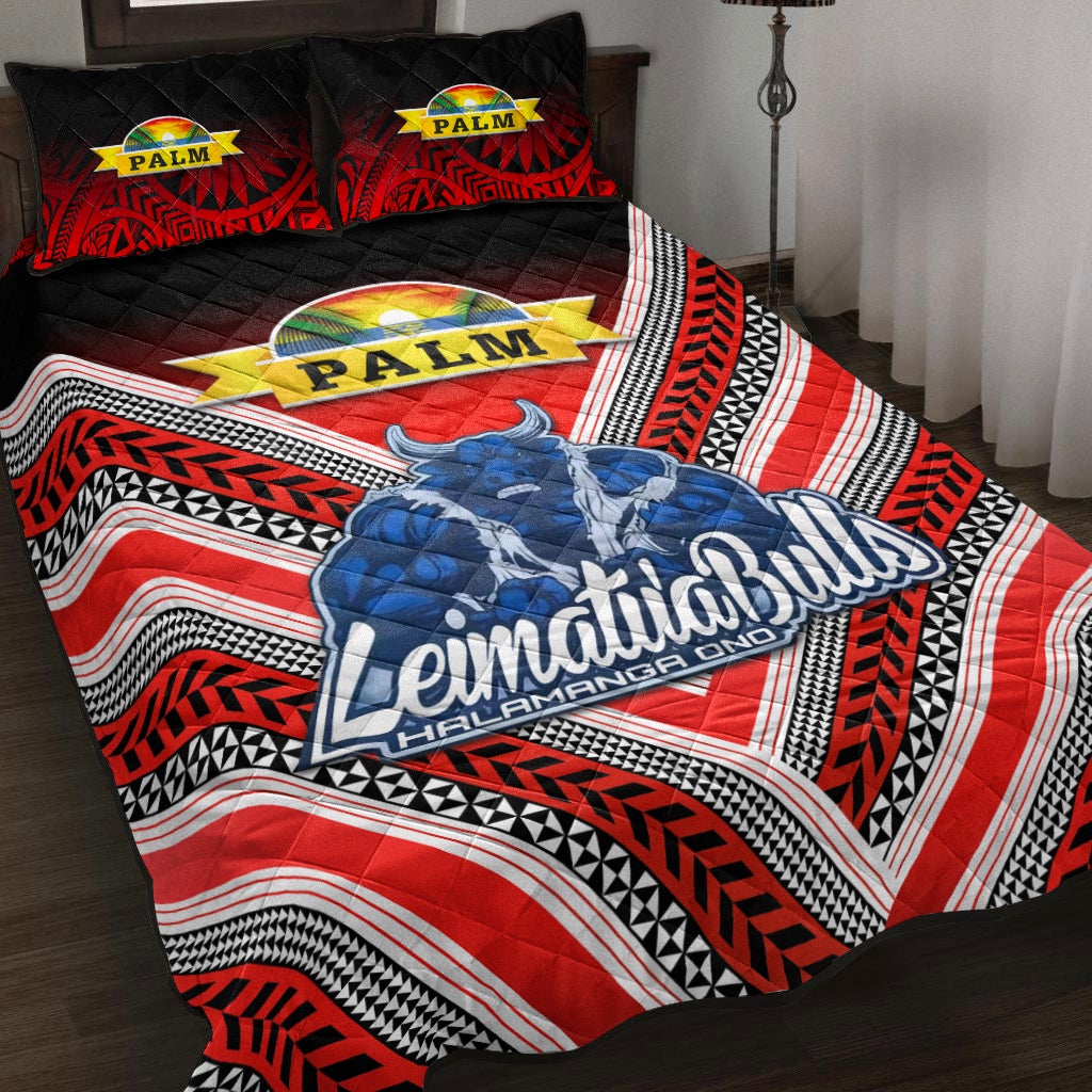 Mate Ma'a Tonga Quilt Bed Set Leimatu'a Bulls Creative Style Red LT8 - Wonder Print Shop