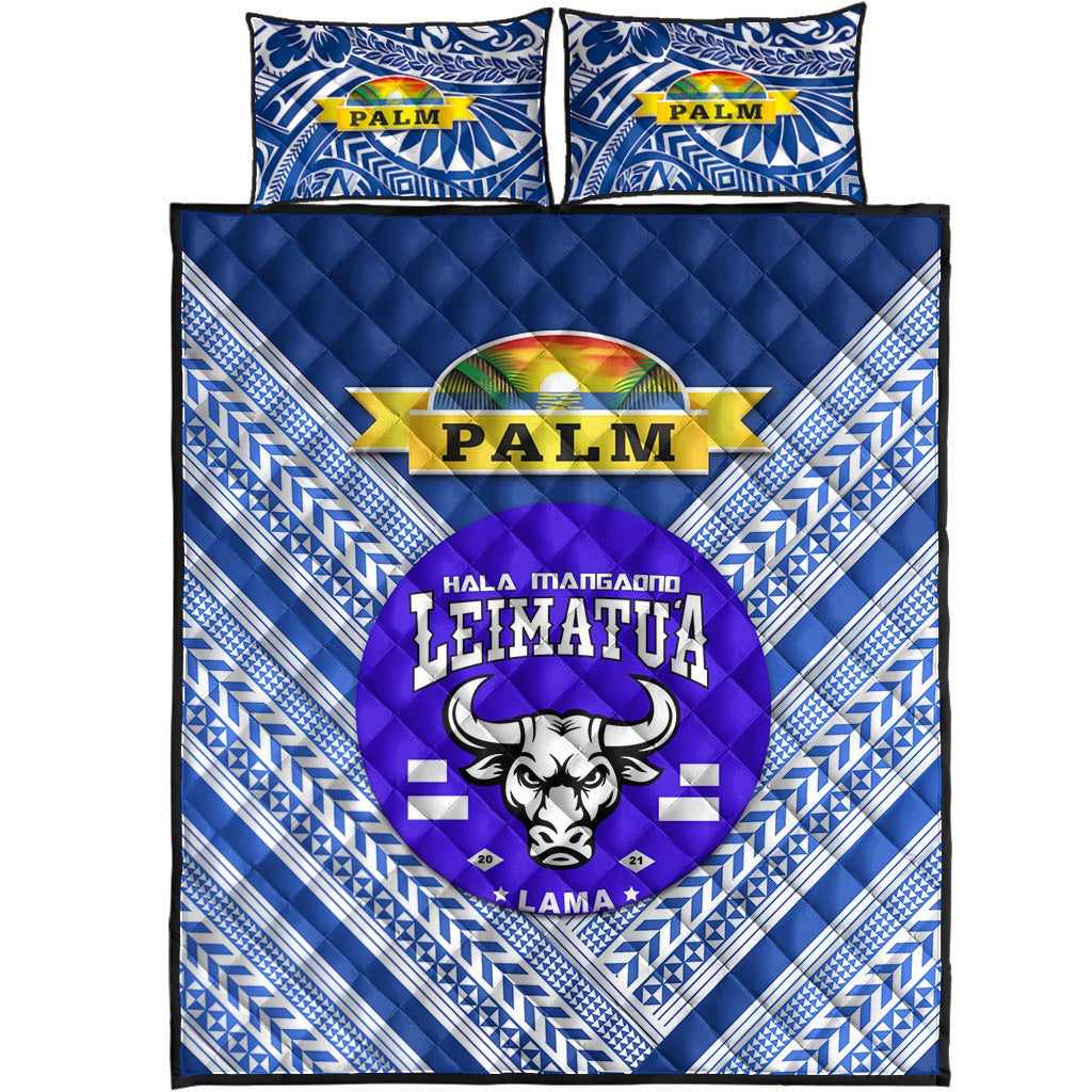 Mate Ma'a Tonga Quilt Bed Set Leimatu'a Bulls Creative Style Blue NO.1 LT8 - Wonder Print Shop