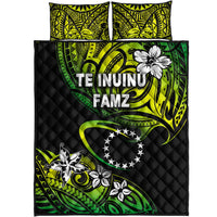 TE INUINU FAMZ Cook Islands Rugby Quilt Bed Set Unique Vibes Green LT8 - Wonder Print Shop