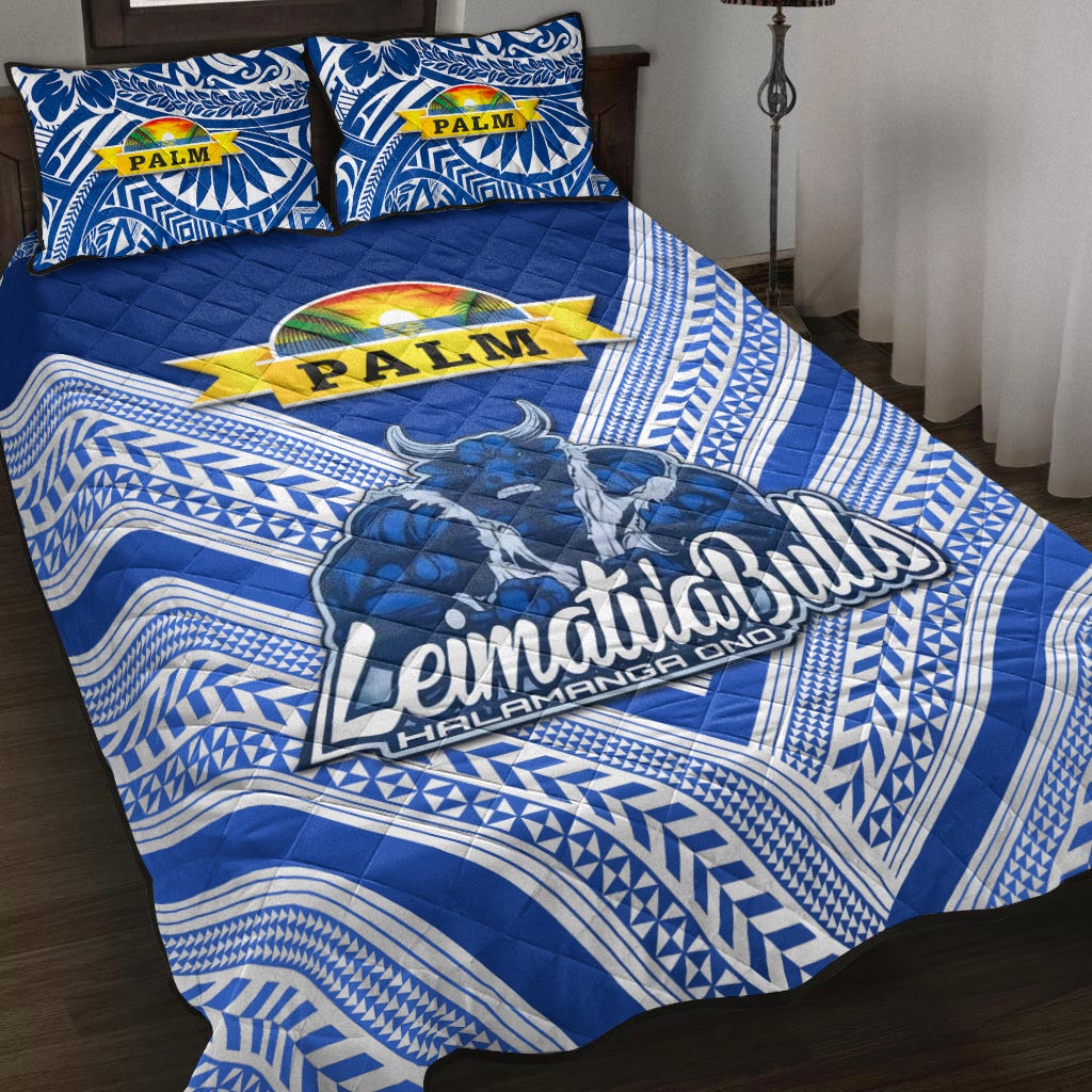Mate Ma'a Tonga Quilt Bed Set Leimatu'a Bulls Creative Style Blue LT8 - Wonder Print Shop