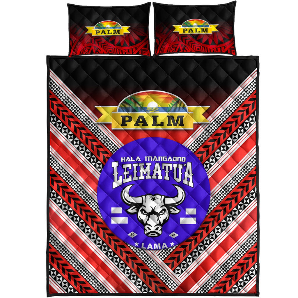 Mate Ma'a Tonga Quilt Bed Set Leimatu'a Bulls Creative Style Red NO.1 LT8 - Wonder Print Shop