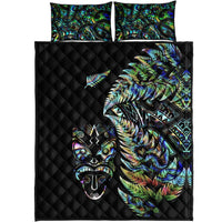 New Zealand Haka Rugby Maori Quilt Bed Set Silver Fern Vibes Paua Shell LT8 - Wonder Print Shop