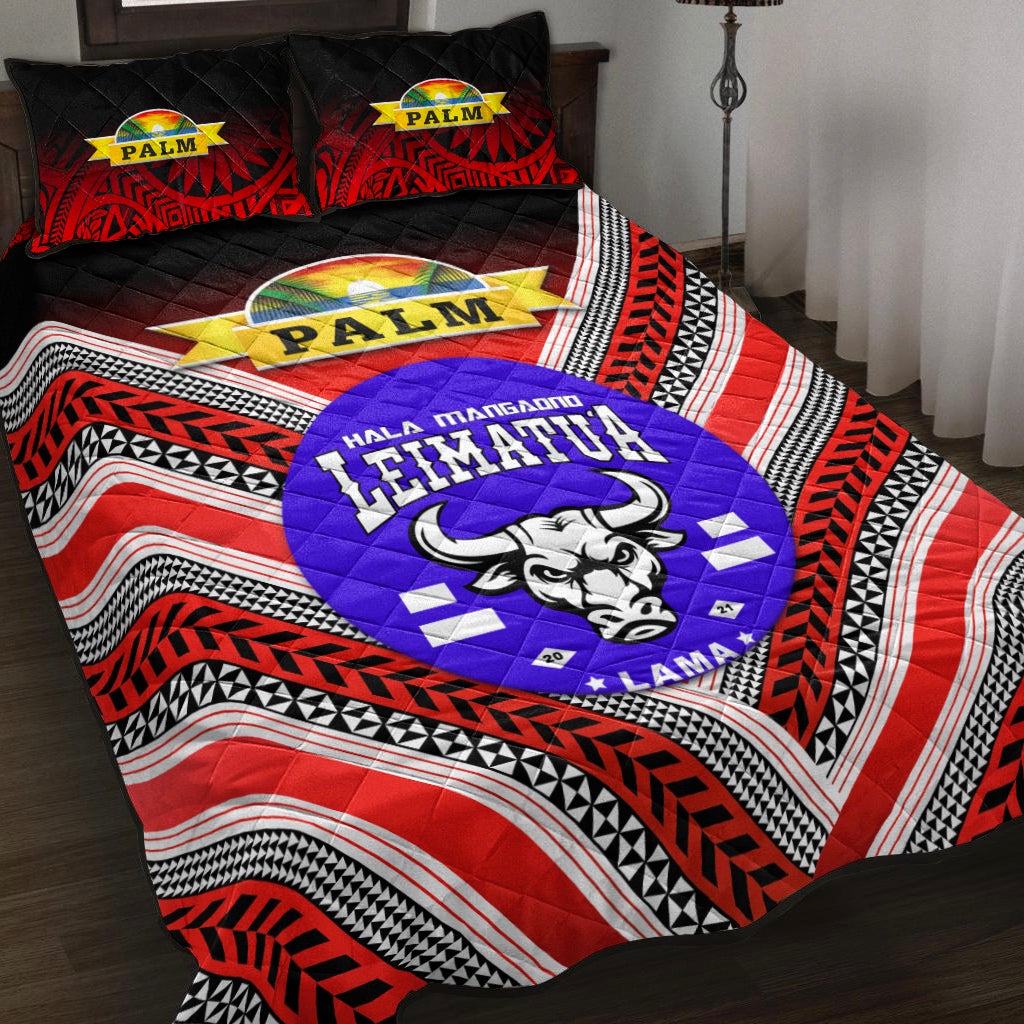 Mate Ma'a Tonga Quilt Bed Set Leimatu'a Bulls Creative Style Red NO.1 LT8 - Wonder Print Shop