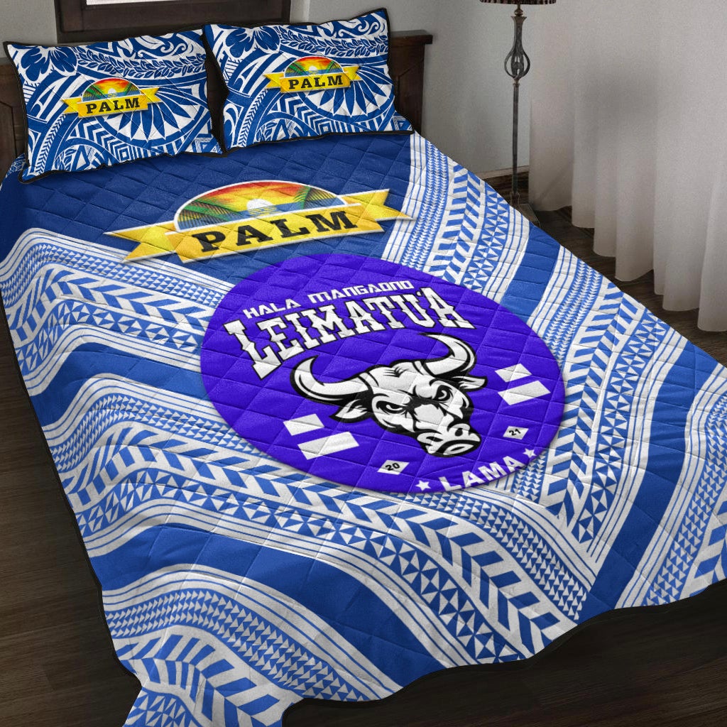 Mate Ma'a Tonga Quilt Bed Set Leimatu'a Bulls Creative Style Blue NO.1 LT8 - Wonder Print Shop