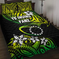 TE INUINU FAMZ Cook Islands Rugby Quilt Bed Set Unique Vibes Green LT8 - Wonder Print Shop