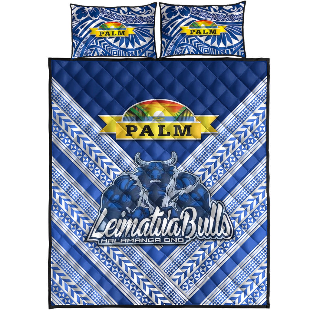 Mate Ma'a Tonga Quilt Bed Set Leimatu'a Bulls Creative Style Blue LT8 - Wonder Print Shop
