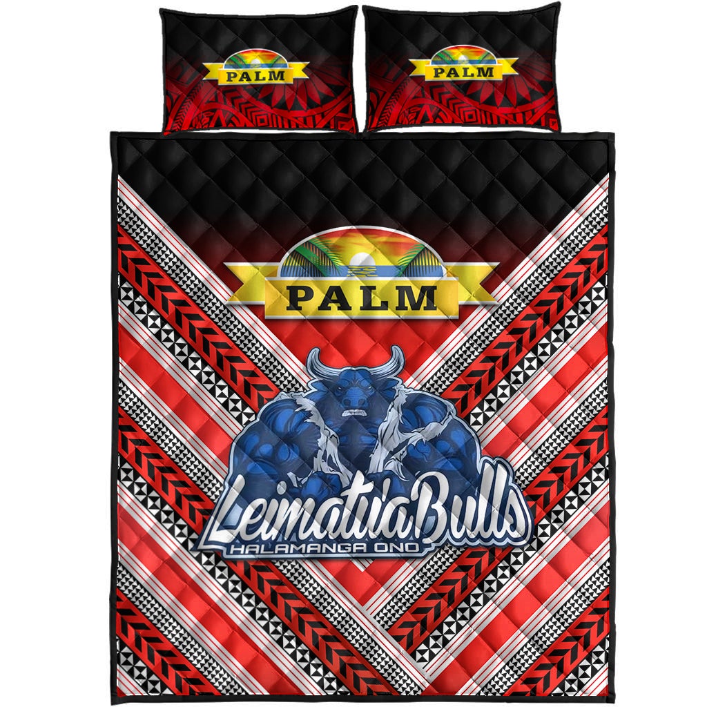 Mate Ma'a Tonga Quilt Bed Set Leimatu'a Bulls Creative Style Red LT8 - Wonder Print Shop