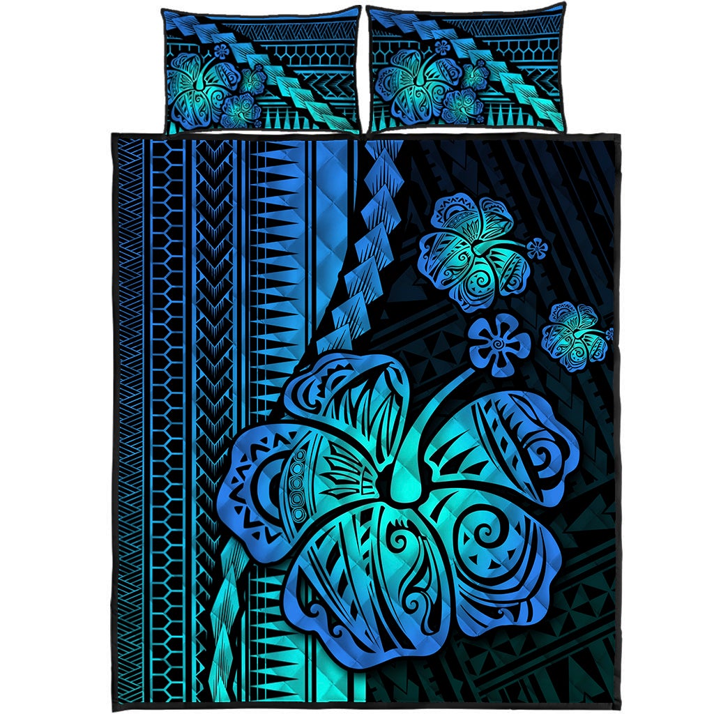 Polynesian Hibiscus Quilt Bed Set Hawaiian Style No.2 LT6 - Wonder Print Shop