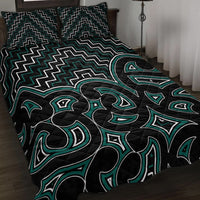New Zealand Quilt Bed Set Maori Graphic Tee Patterns Green Lt6 - Wonder Print Shop