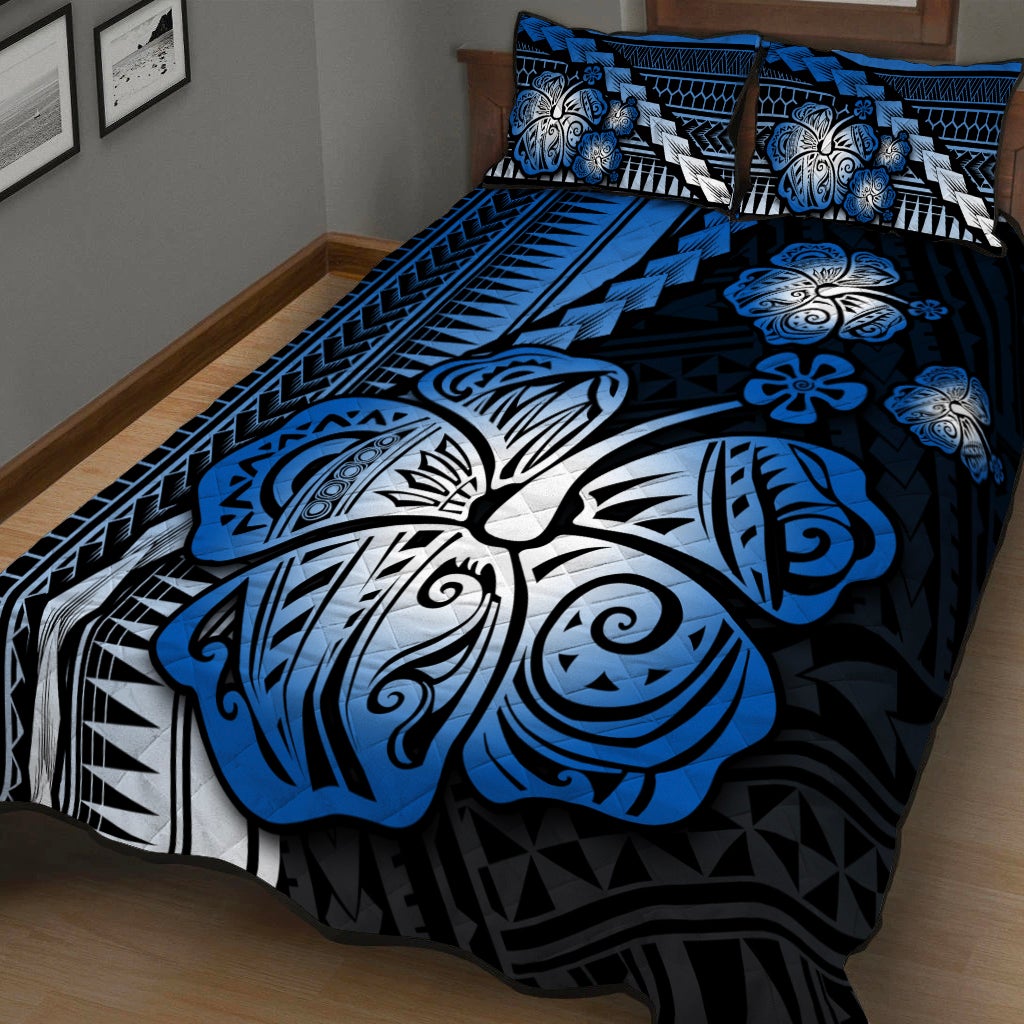 Polynesian Hibiscus Quilt Bed Set Hawaiian Style No.5 LT6 - Wonder Print Shop