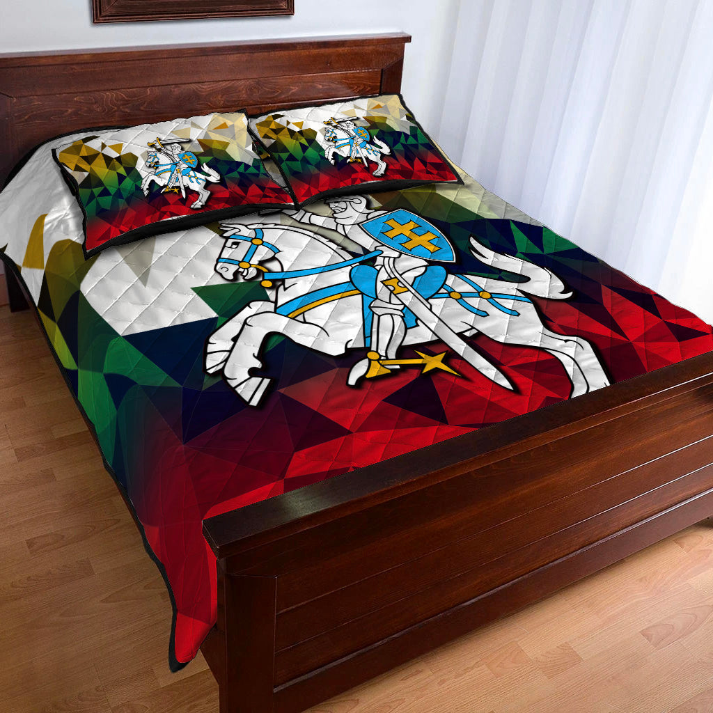 Lithuania Quilt Bed Set Polygonal Template Style LT6 - Wonder Print Shop