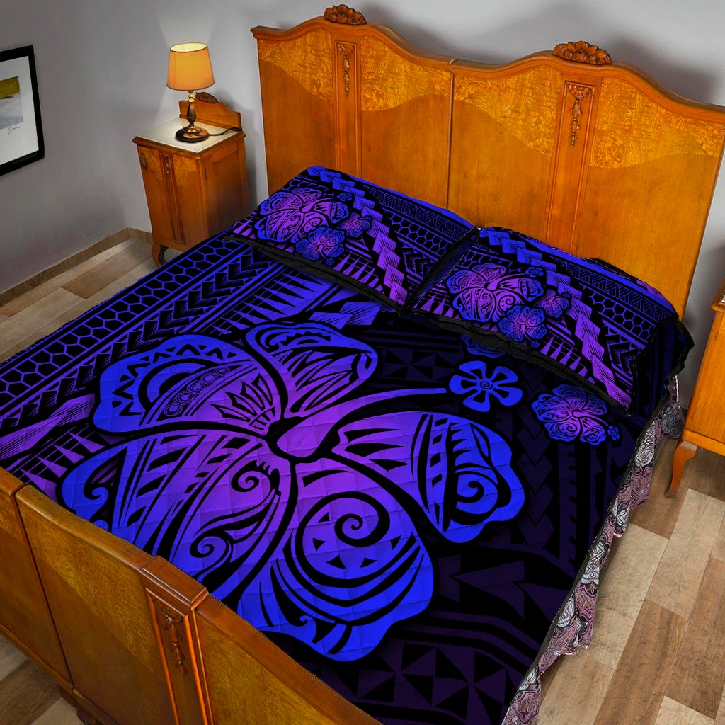 Polynesian Hibiscus Quilt Bed Set Hawaiian Style No.3 LT6 - Wonder Print Shop