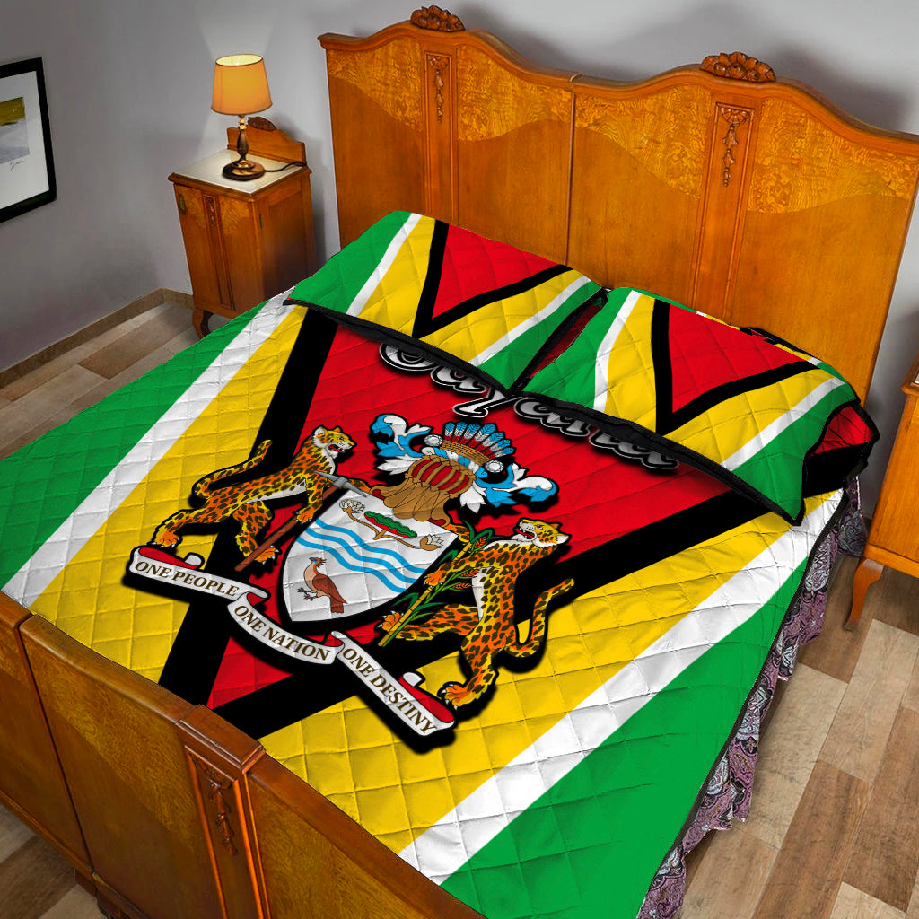 Guyana Quilt Bed Set Flag Style LT6 - Wonder Print Shop