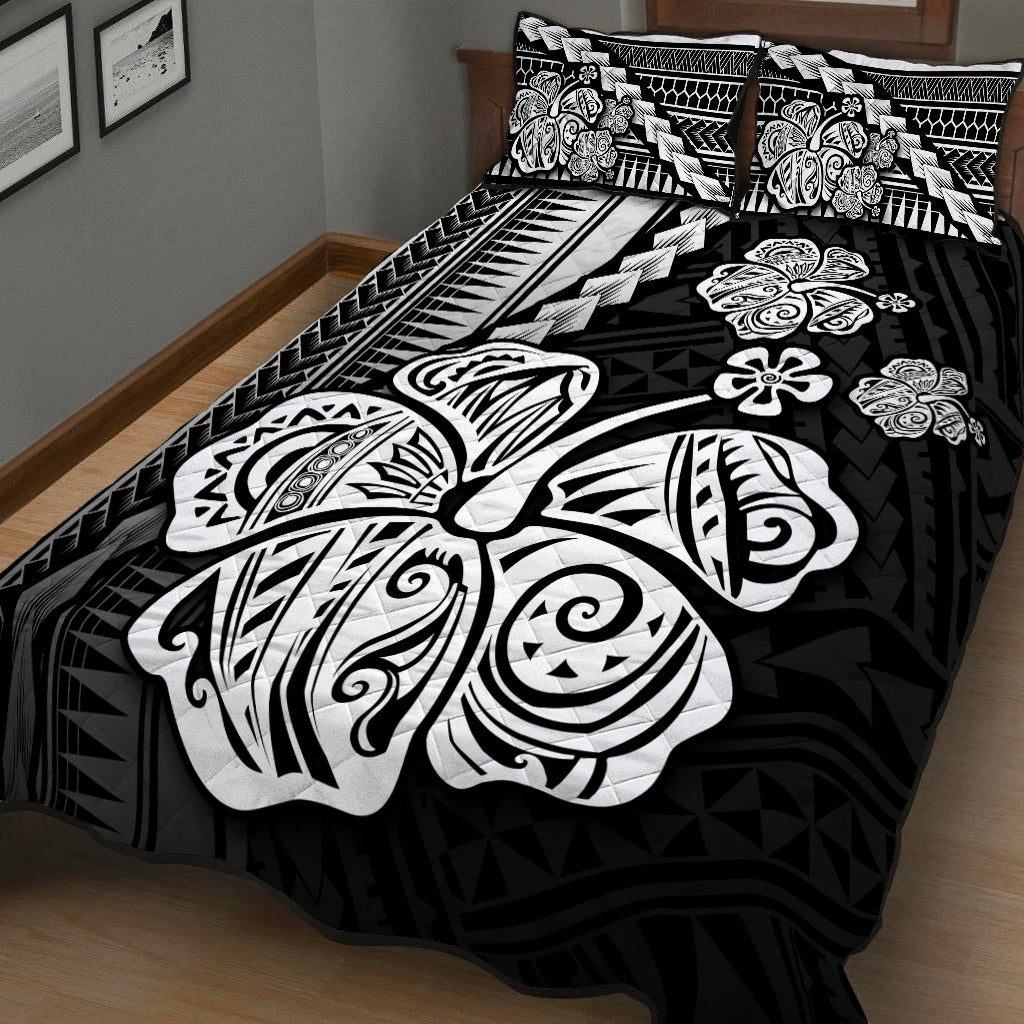 Polynesian Hibiscus Quilt Bed Set Hawaiian Style No.4 LT6 - Wonder Print Shop