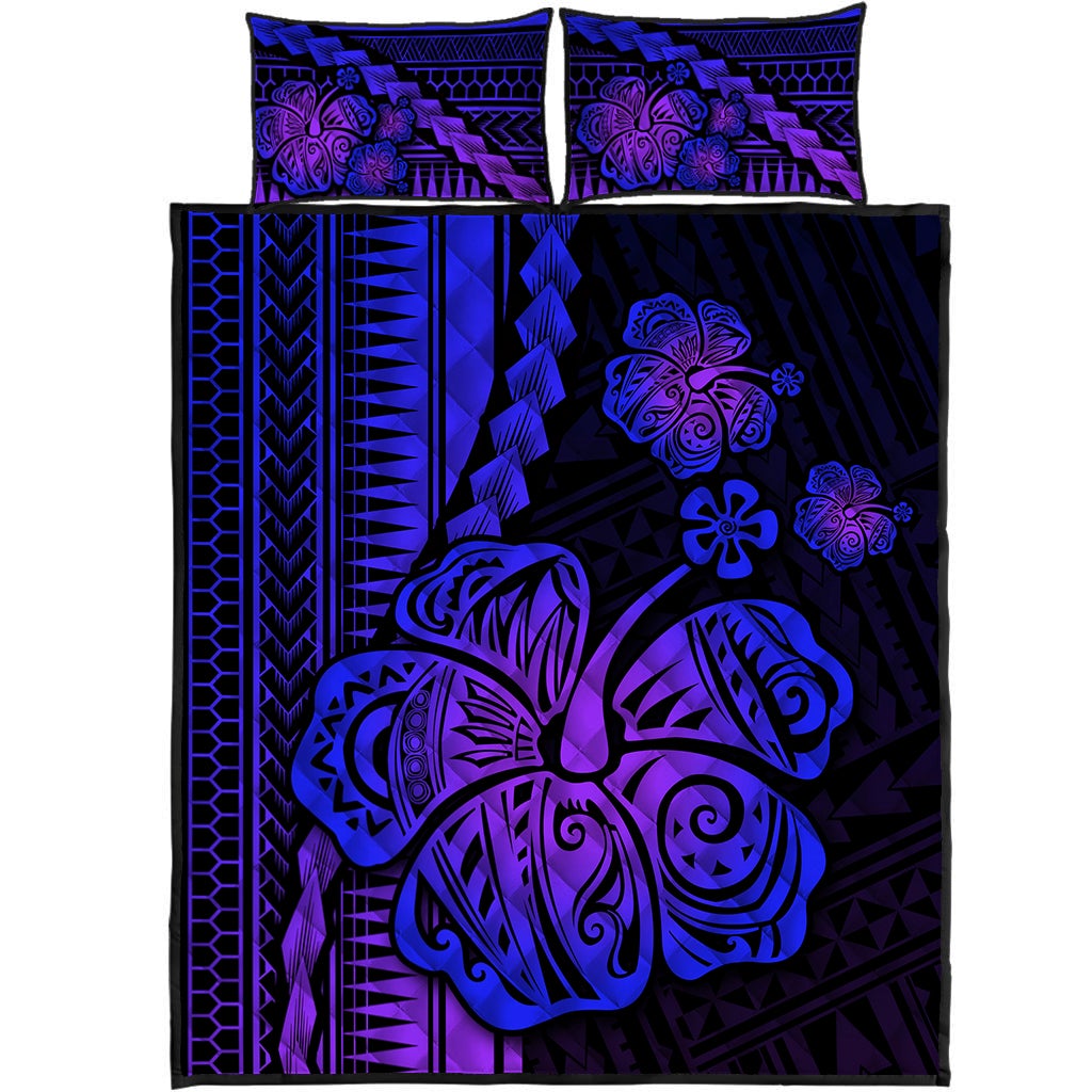Polynesian Hibiscus Quilt Bed Set Hawaiian Style No.3 LT6 - Wonder Print Shop