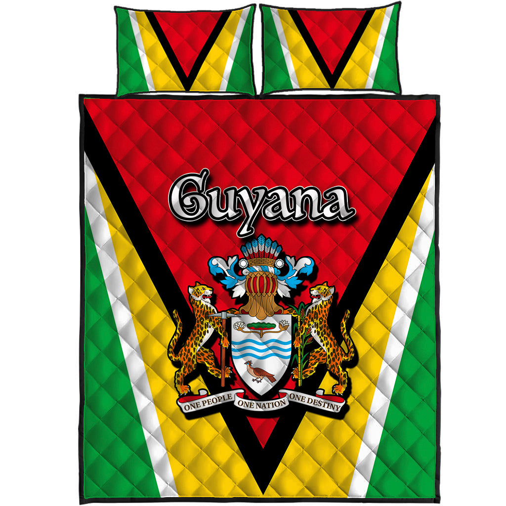 Guyana Quilt Bed Set Flag Style LT6 - Wonder Print Shop
