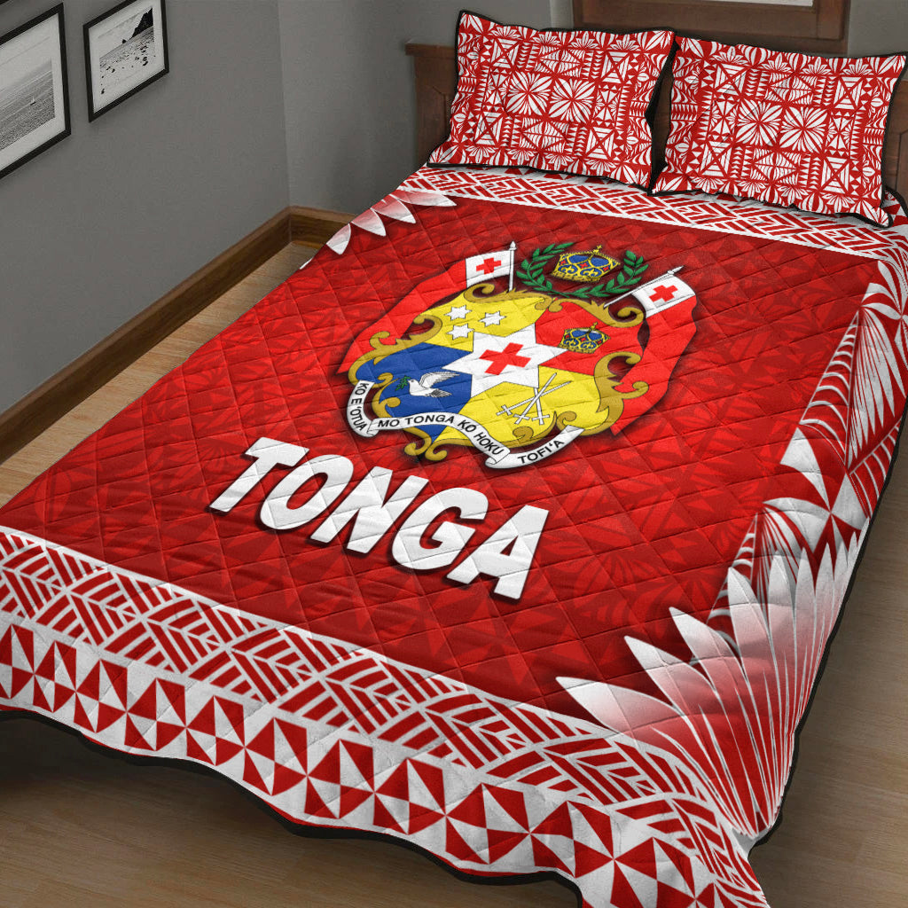 Tonga Coat Of Arms Quilt Bed Set Simplified Version Red LT8 - Wonder Print Shop