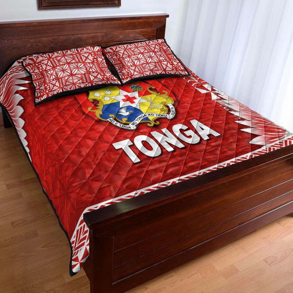 Tonga Coat Of Arms Quilt Bed Set Simplified Version Red LT8 - Wonder Print Shop