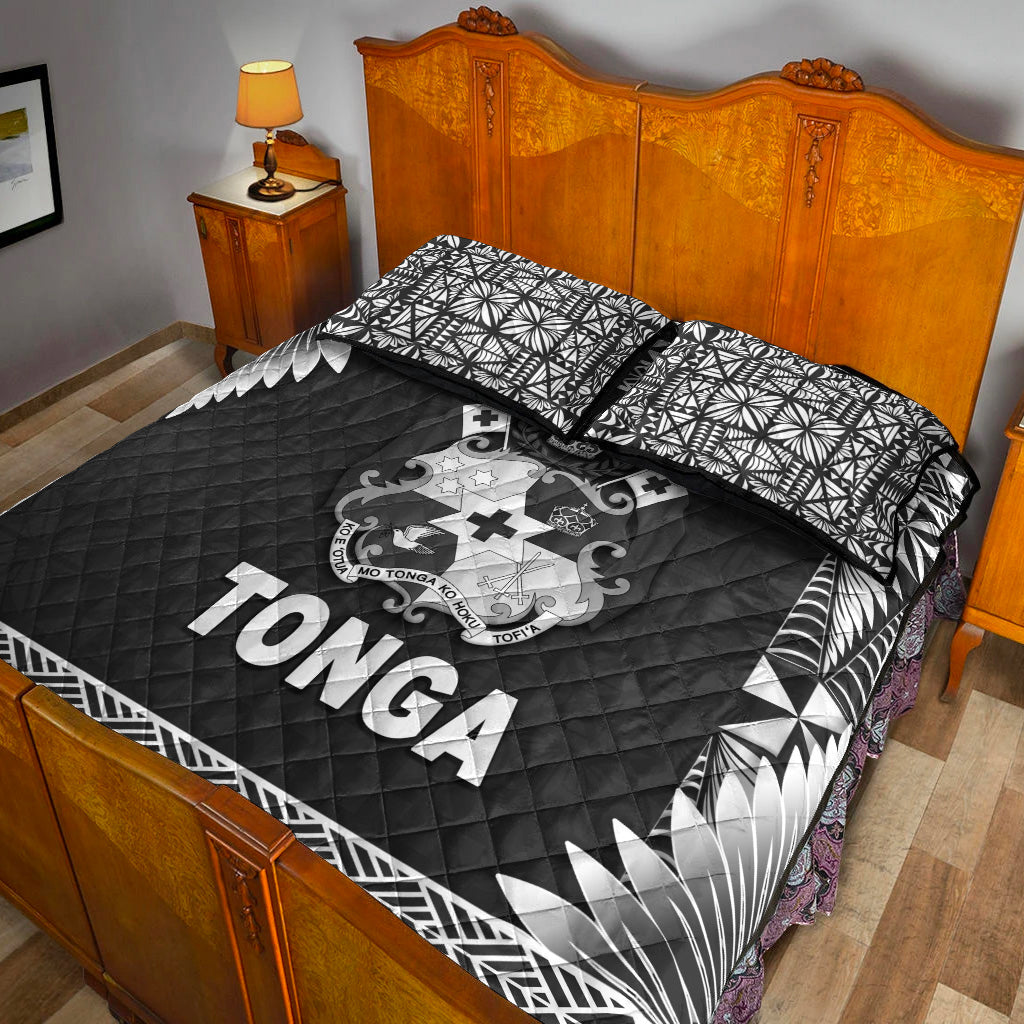 Tonga Coat Of Arms Quilt Bed Set Simplified Version Black LT8 - Wonder Print Shop