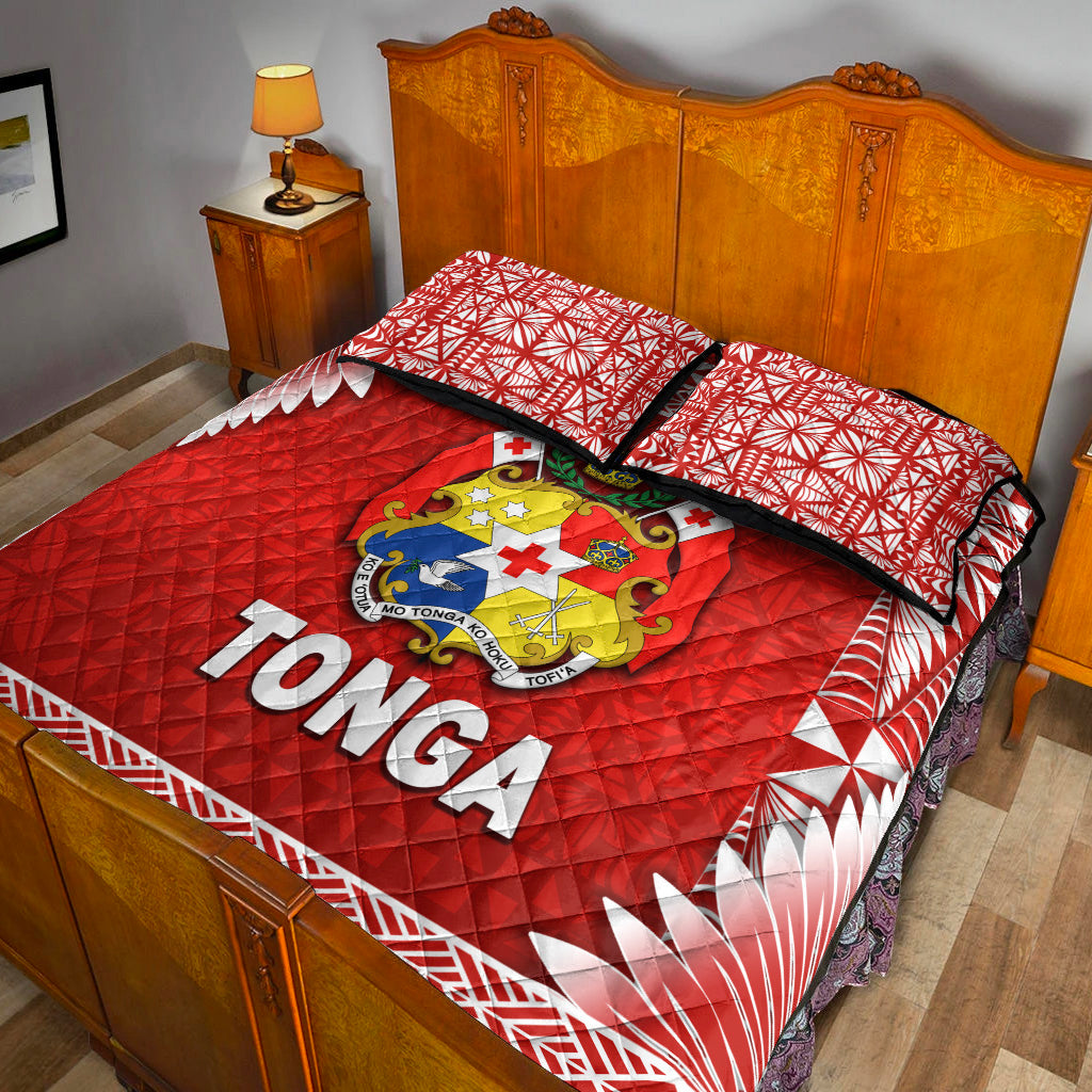 Tonga Coat Of Arms Quilt Bed Set Simplified Version Red LT8 - Wonder Print Shop