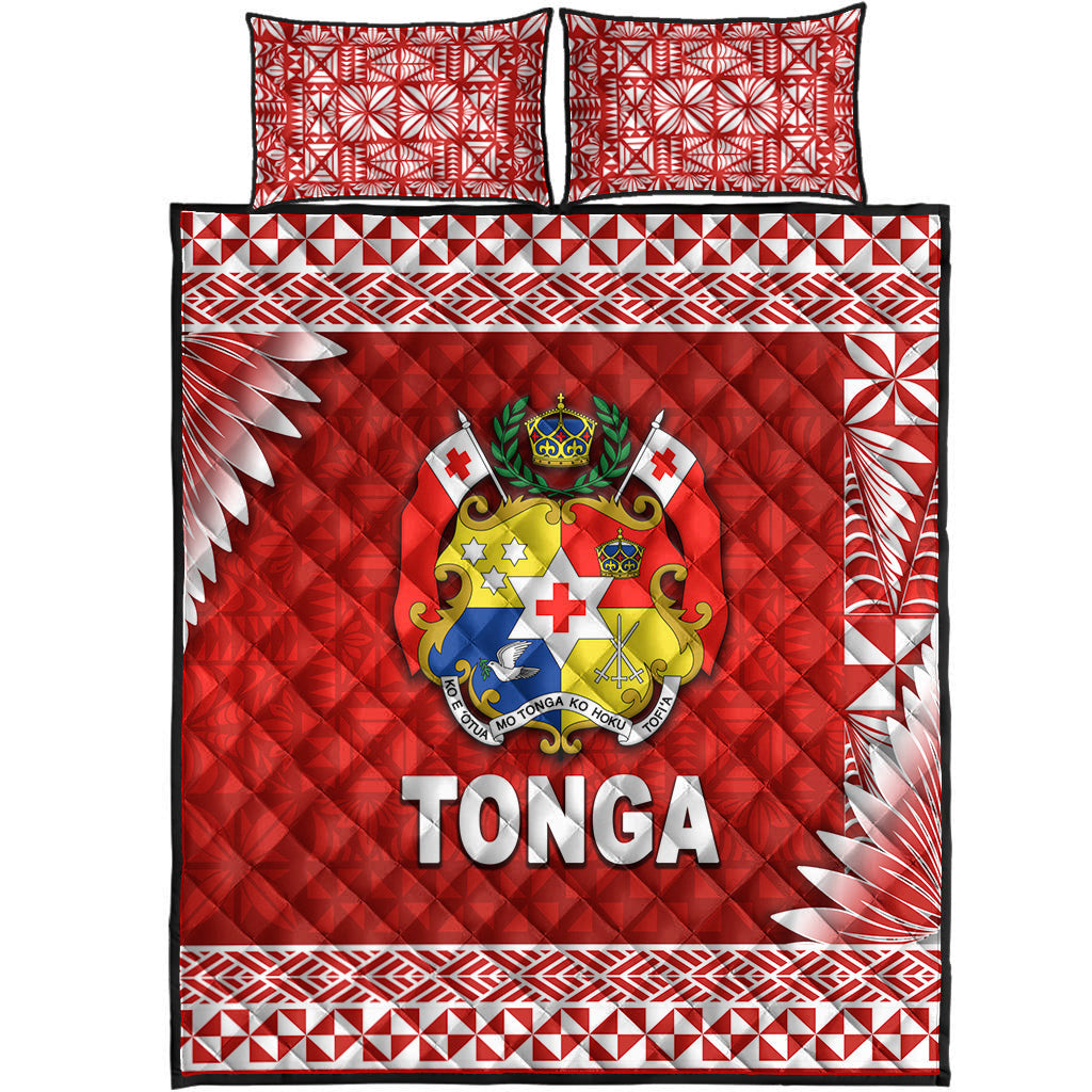 Tonga Coat Of Arms Quilt Bed Set Simplified Version Red LT8 - Wonder Print Shop