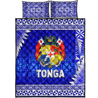 Tonga Coat Of Arms Quilt Bed Set Simplified Version Blue LT8 - Wonder Print Shop
