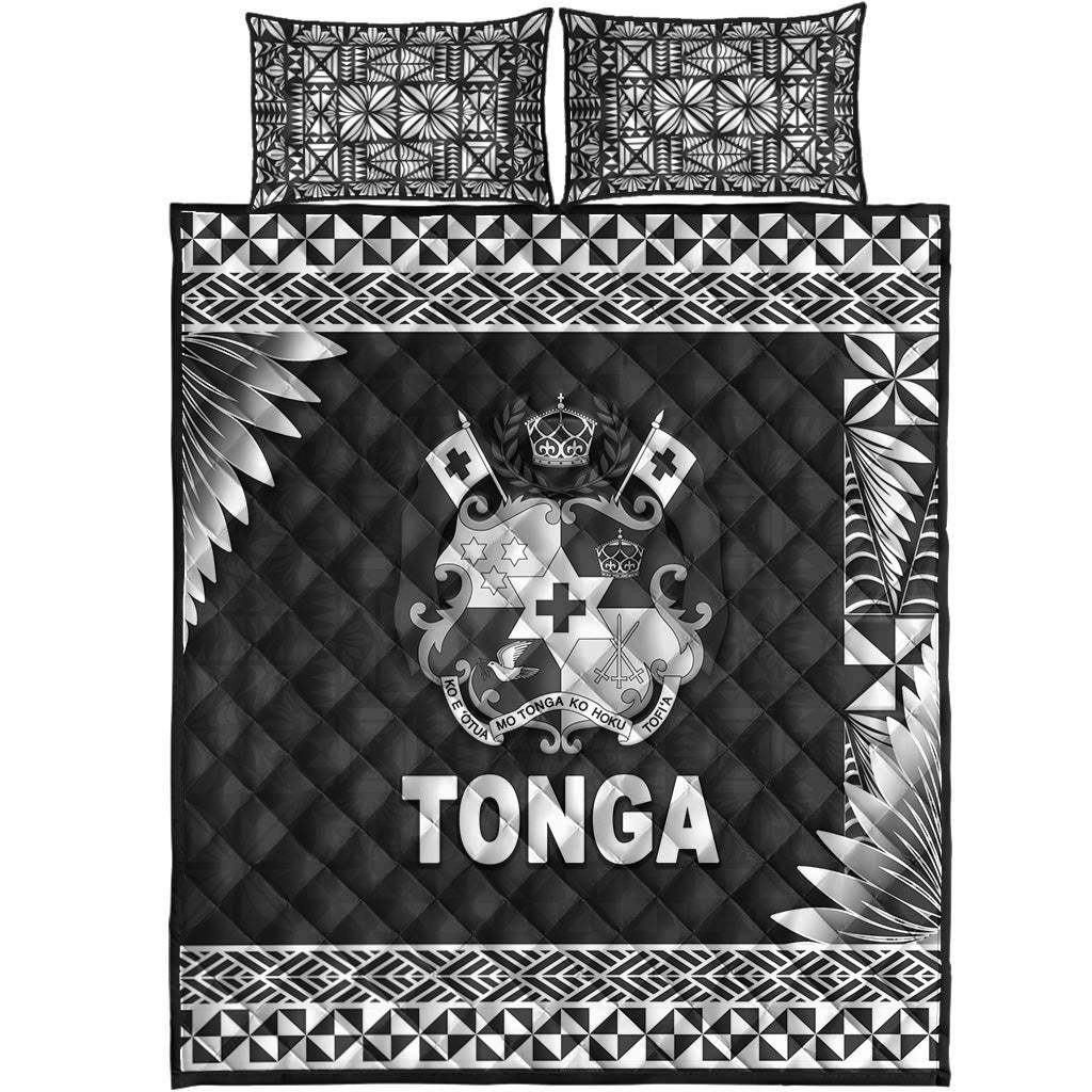 Tonga Coat Of Arms Quilt Bed Set Simplified Version Black LT8 - Wonder Print Shop