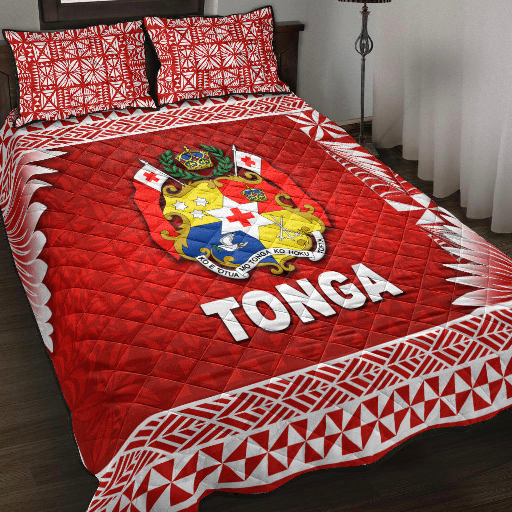 Tonga Coat Of Arms Quilt Bed Set Simplified Version Red LT8 - Wonder Print Shop