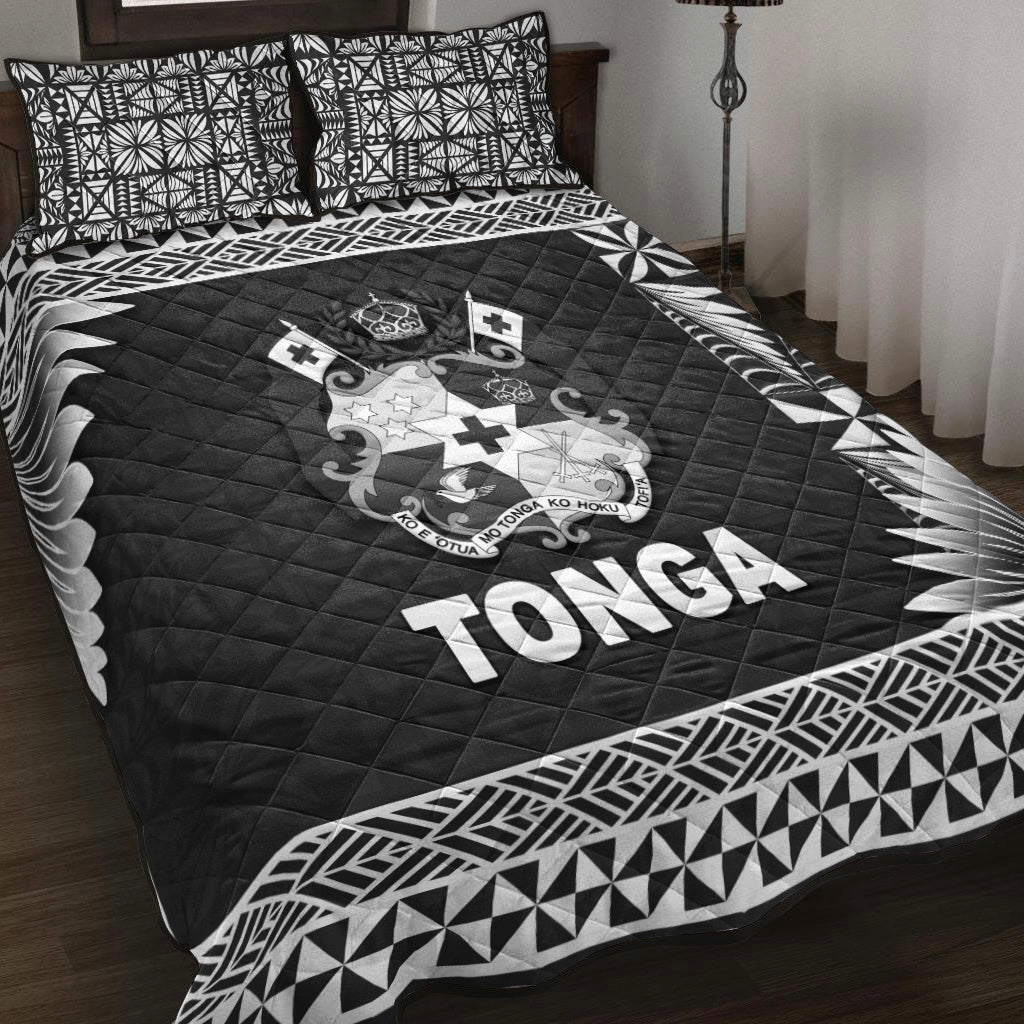 Tonga Coat Of Arms Quilt Bed Set Simplified Version Black LT8 - Wonder Print Shop