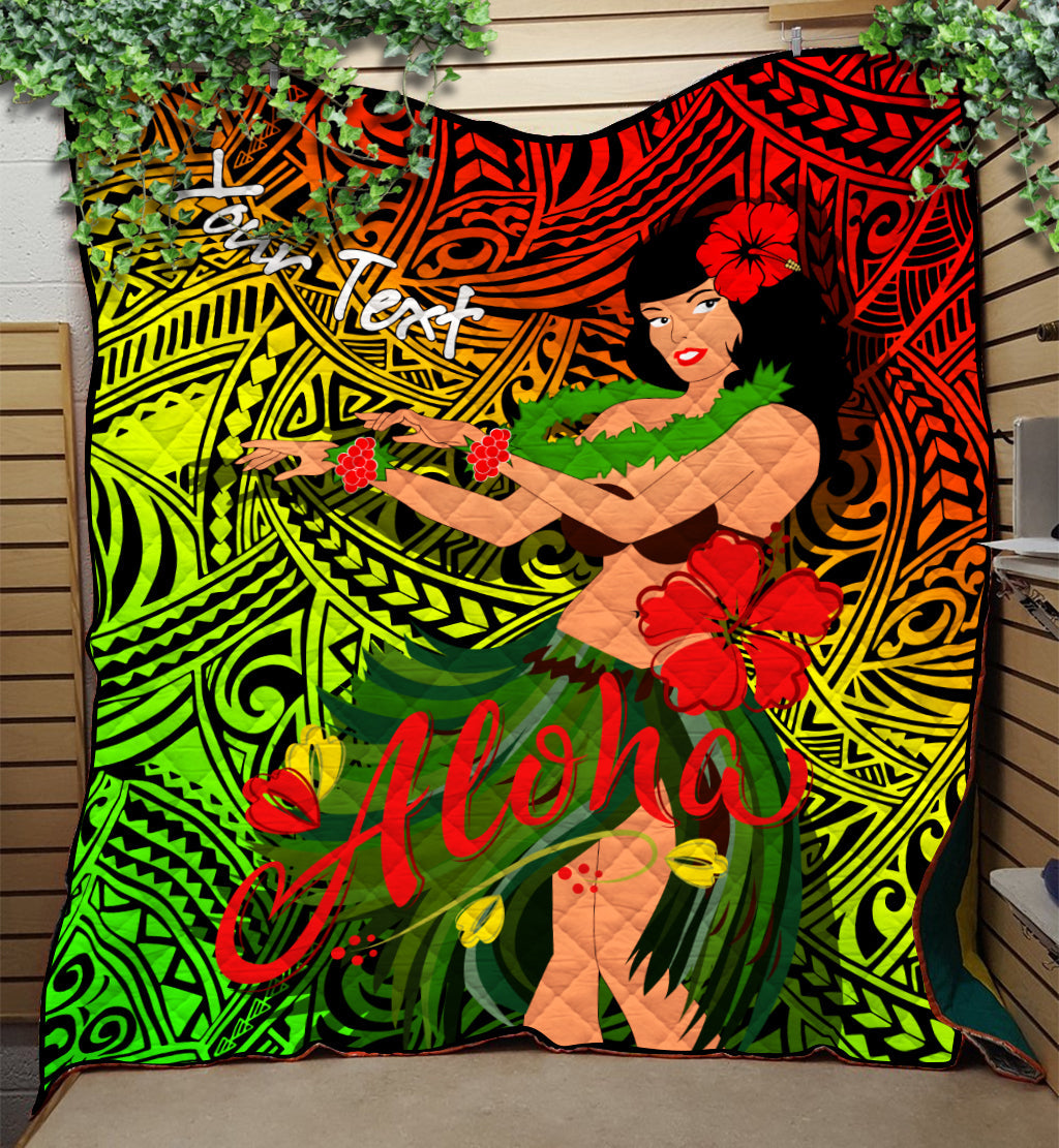 Custom Personalised Hawaii Hula Girl Reggae Quilt LT2 - Wonder Print Shop