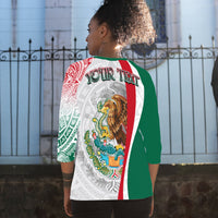 Custom Personalised Mexico Raglan 3/4 Sleeve T Shirt Mexican Eagles Aztec Pattern LT13 - Wonder Print Shop