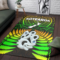 Aotearoa Fern Area Rug New Zealand Hei Tiki Special Style LT13 - Wonder Print Shop