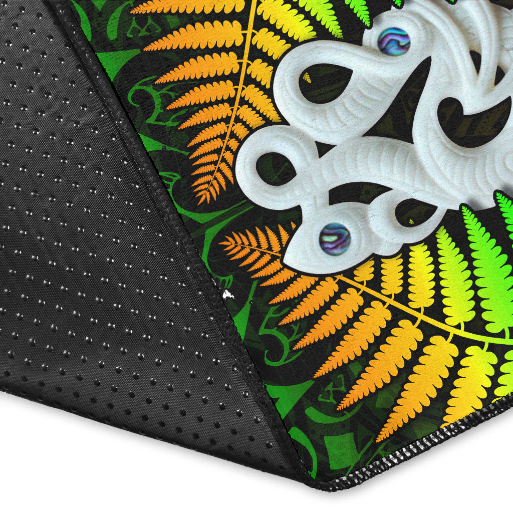 Aotearoa Fern Area Rug New Zealand Hei Tiki Special Style LT13 - Wonder Print Shop