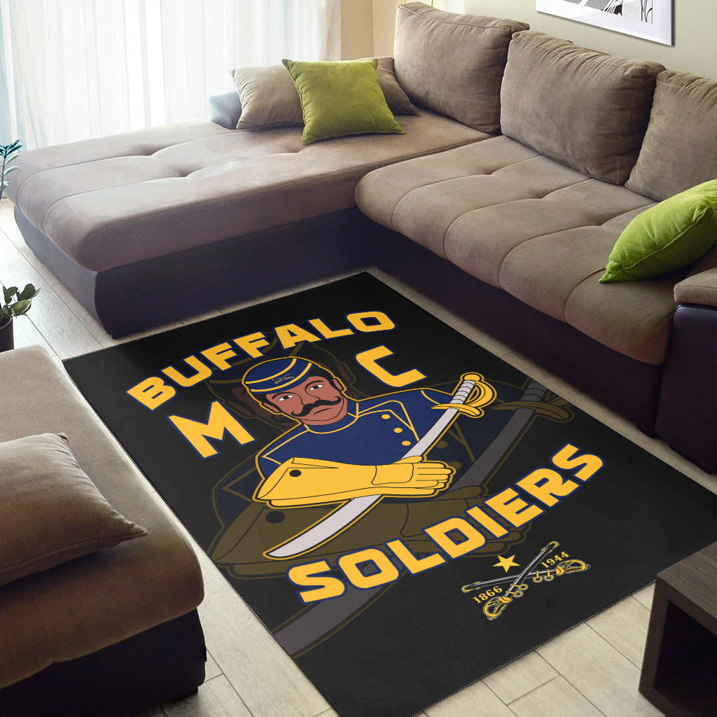 Buffalo Soldiers Area Rug BSMC Club Adore Motorcycle LT13 - Wonder Print Shop