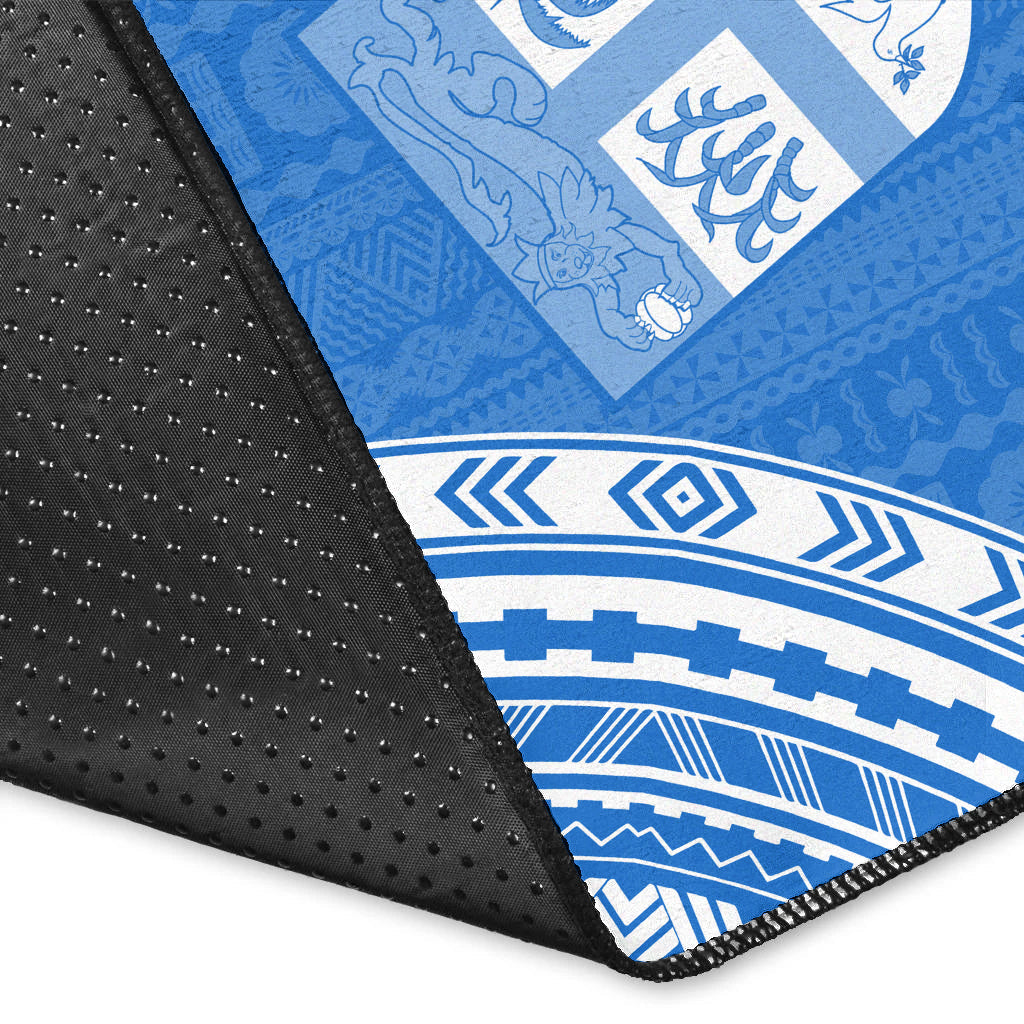 Fiji Rugby Sevens Area Rug Fijian 7s Tapa Polynesian Blue Ver.01 LT13 - Wonder Print Shop