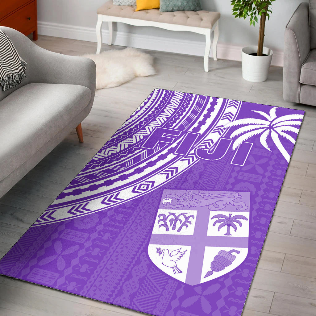 Fiji Rugby Sevens Area Rug Fijian 7s Tapa Polynesian Purple LT13 - Wonder Print Shop