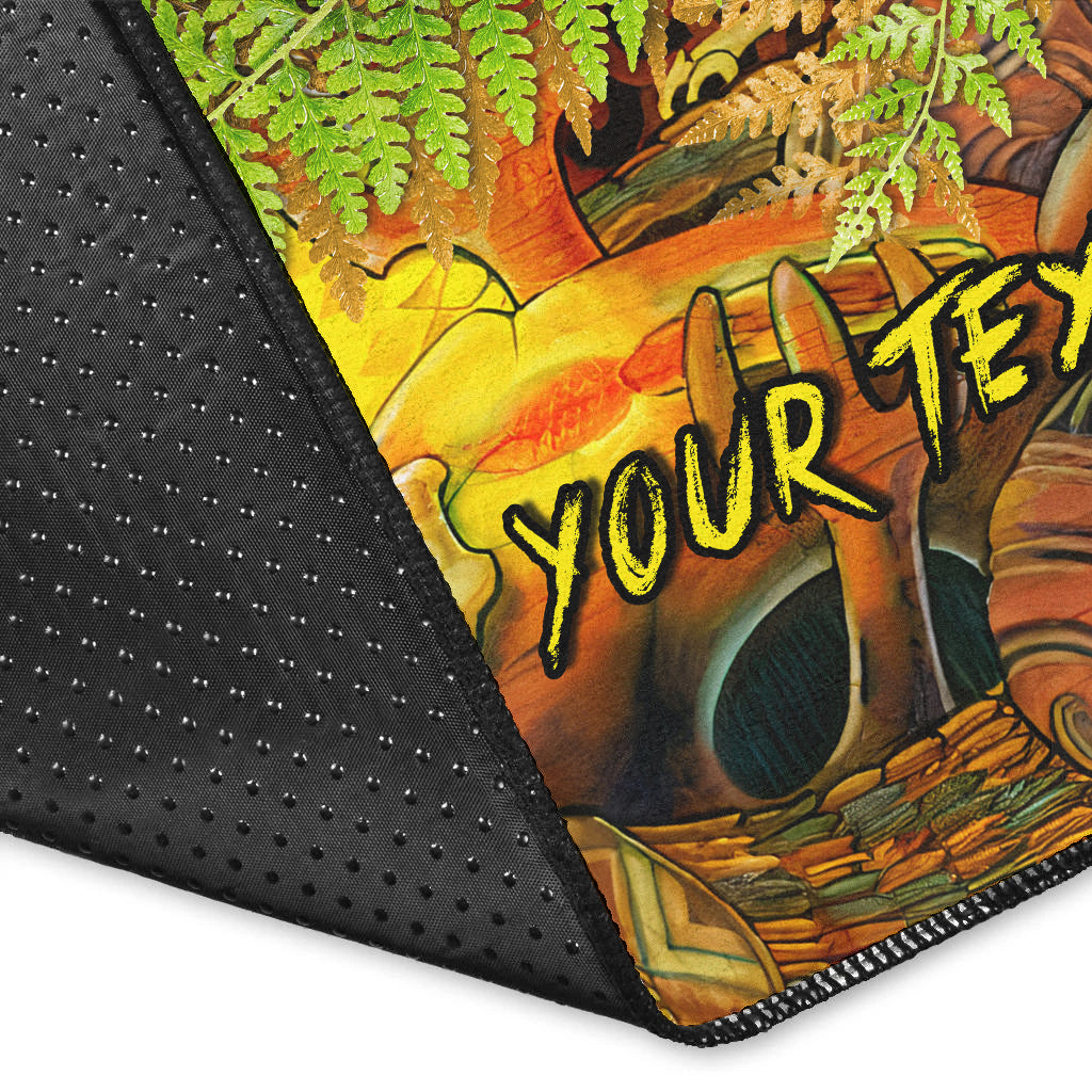 Custom Personalised Hei Tiki Maori Area Rug Fern Aotearoa Ta Moko Sun LT13 - Wonder Print Shop