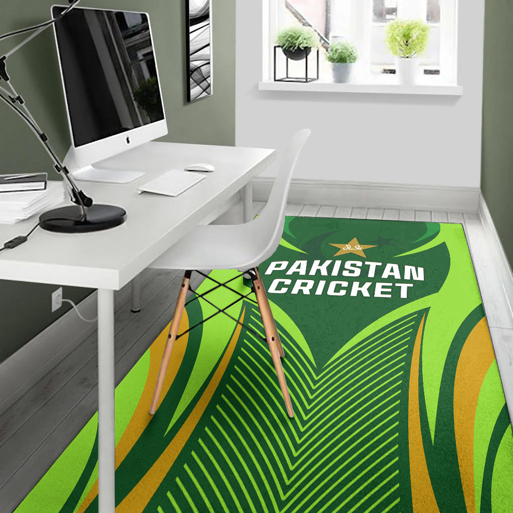 Pakistan Cricket Area Rug Green Shaheens Champion LT13 - Wonder Print Shop