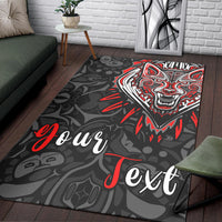 (Custom Personalised) Canada Wolf Area Rug Haida and Maple Leaf LT13 - Wonder Print Shop