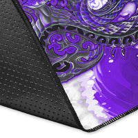 Custom Personalised Manaia Maori Area Rug Fern Aotearoa Purple Waves LT13 - Wonder Print Shop