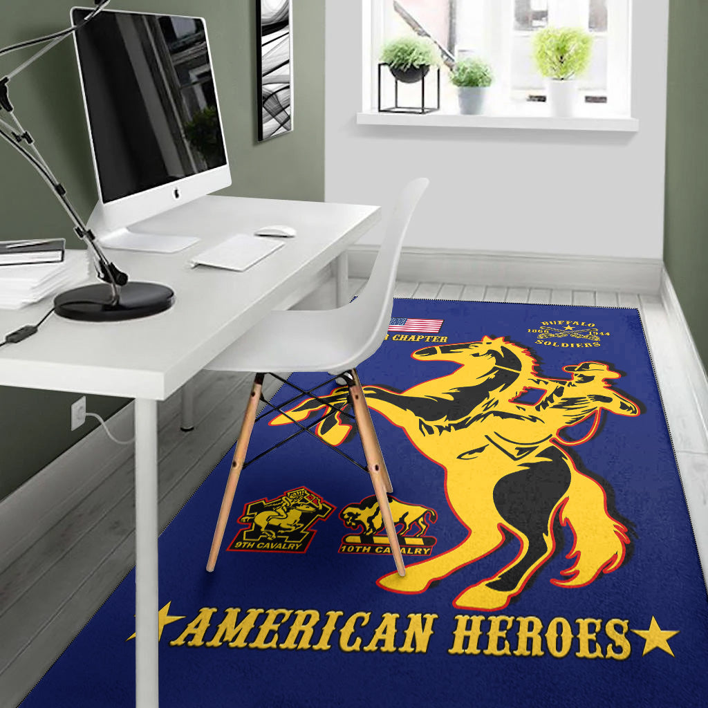 (Custom Personalised) Buffalo Soldiers Area Rug BSMC United States Army Simple Style - Wonder Print Shop