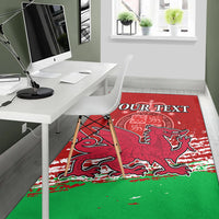 (Custom Personalised) Wales Football 2022 Area Rug Come On CYMRU The Red Wall LT13 - Wonder Print Shop